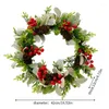 装飾花のクリスマスデコレーションレッドベリーの花輪松ぼっくり装飾品ギフト