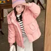 Le manteau vers le bas s épaississant pour les vestes à capuchon de filles gardez les vêtements de longueur moyenne chaude fille fille deux fausses pièces enfants 231027