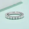 Aliança de casamento de 3,0 mm Moissanite diamantes anel joias finas eternidade