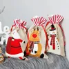 Cadeau cadeau MissDeer Noël Santa Sack Grand sac en toile avec cordon de serrage Emballage de Noël Stockage Emballage Fournitures de fête