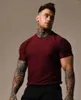 Camisas masculinas 2023 verão moda close-fitting algodão camiseta o-pescoço fino ajuste camiseta dos homens de manga curta tshirts masculino fitness