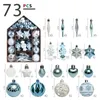 Other Event Party Supplies 73PCS Christmas Decoration Ball Set 6CM/3CM Christmas Tree Ball Multicolor Decoration For Home Christmas Party 231027