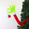 Nuova bambola Grinch Ginch Mostro dai capelli verdi Braccio bambola Elfo Ornamento Natale Ornamenti per l'albero di Natale