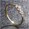 Ring For Women Lady Mini Cubic Zirconia Finger Rings Light Gold Color / Sier Fashion Jewelry Kcr088 Drop Delivery Dhgarden Ot4Ev