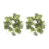 Couronne de fleurs décoratives, 2 pièces, couronne suspendue pour porte d'été, petite Simulation de feuilles vertes en plastique, bougies coniques en vrac