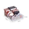 Förvaringslådor 1pc transparent plast 7 rutnät Box Eyeshadow Tray Makeup Powder Blush Organizer Dresser Drawer