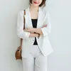 Abiti da donna m-xxxl coreano lino lino blazer ufficio signora manica a tre quarti giacca rosa giacca da donna cappotto casual estate