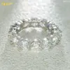 Hoge kwaliteit 5 mm zwarte heldere steen eeuwigheid 925 zilveren Iced Out trouwring diamanten Moissanite ring