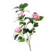 Decorative Flowers 3-pronged Tea Plum Simulation Flower Wedding Bouquet Home Decoration Pography Props Film Artificial Branch