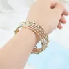 Luxur Crystal Armband Ladies Gold Silver Plated Armband Bride 7 Color Rhinestone Woman Armband Party Bridesmaid Gift Jewelry Fashion Jewelrybangles Gold