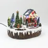 Christmas Decorations 2024 Arrival Christmas House Ornaments Revolving Christmas Tree / Figurines Resin Glowing And Music Playing Home Decorations 231027