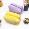 Ins Girls' Solid Color New Plush Pen Bag Handbag Candy Color Portable Sweet Soft Glutinous Makeup Bag Pen Bag 231015