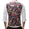 M-5XL Men Clothes 2018 New Chalecos Para Hombre Men Fashion Print Flower Vest Casual Suit Vest Four Seasons Colete Masculino278m