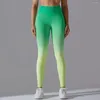 Aktywne spodnie bezproblemowe ombre legginsy dla kobiet fitness joga joga scrunt push upnie legińs