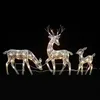 Autres fournitures de fête d'événement 3pc cerf éclairé famille de rennes décor de Noël de cerf éclairé avec des lumières LED illuminent les dollars biche et faon cour intérieure ou extérieure 231027