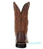 Bottes Cowboy Noir Marron Faux Cuir Hiver Rétro Hommes Femmes Western Unisexe Grande Chaussure