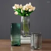Vaser nordisk stil minimalistisk glas estetisk hydroponisk modern blå lyx Ikebana jarrones dekorativos heminredning wz50hp