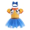 Robes de fille enfants bébé filles Halloween Cowgirl Costume carnaval Cosplay déguisement fête d'anniversaire princesse barboteuse combinaison avec arc