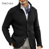 Mężczyzn Swatery plus rozmiar 4xl 5xl Mężczyźni jesienne Knicie zimowe ciepłe płaszcze męskie podstawowe top kardigany kieszonkowe skoczki sweter 2023 231027