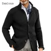 Maglioni da uomo taglie forti 4xl 5xl uomo autunno lavoro a maglia inverno cappotti caldi uomo basic top cardigan tasca design maglione maglioni 2023 231027