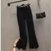 Pantalon de deux pièces pour femmes, ensemble élégant d'été, manteau en mousseline de soie rouge, noir, jambes larges, costume de sport confortable, survêtement féminin