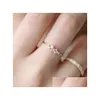 Ring For Women Lady Mini Cubic Zirconia Finger Rings Light Gold Color / Sier Fashion Jewelry Kcr088 Drop Delivery Dhgarden Ot4Ev