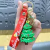 Portachiavi natalizio simpatico cartone animato Babbo Natale pupazzo di neve Portachiavi in PVC Portachiavi adorabile con caramelle di pan di zenzero Regali di Natale per gli amici