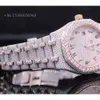 Розовое золото A-P White VVS Moissanite Cuban Iced Out Bust Down в стиле хип-хоп Персонализированные часы на заказ