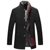 Men's Wool Blends Men Winter Business Casual Cashmere Trench Coats Man Warm Overcoats High Quality Male 4XL 231027