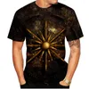 Camisetas masculinas tendência de verão lazer moda 3b padrão o-pescoço manga curta roupas diárias estilo esportivo solto material confortável camisetas