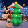 Outros suprimentos para festas de eventos Decoração inflável de Natal de 6 pés Árvore de Natal inflável com Papai Noel e cachorro Decoração de Natal inflável com LED 231027