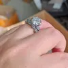 Choucong marca anéis de casamento jóias vintage 925 prata esterlina corte redondo branco topázio cz diamante pedras preciosas casal feminino anel de noiva conjunto para presente do amante