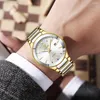 Armbandsur 2023 herrar all-stål kvarts klockarmband vattentätt datum gyllene för män damer klocka relogio masculino