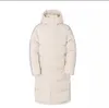 Stile famoso designer donna piumini lunghi striscia riflettente lettera Canada nord inverno cappotto con cappuccio abbigliamento outdoor giacca antivento unisex per uomo