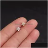 1Pc Fashion Cz Ear Studs Cartilage Earring For Women Stainless Steel Zircon Small Stud Piercing Jewelry Gifts Gold Drop Deliv Dhgarden Ot9Uz