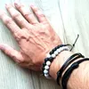 2st/set flätade armband män natursten yingyang lava pärla armband yoga armband bästa vän smycken par present set unisex mode smyckenbracelets bröllop bröllop