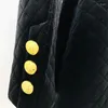 Women's Fur 2023 Autumn/Winter Star Style Lingge Double Breasted Belt Gold Velvet Clip Cotton Mid Length Coat