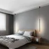 Lampes suspendues Personnalité Italie Minimaliste Slim Mur Salon Canapé Coin Chambre Chevet Net Rouge Ligne Cylindrique Lustre