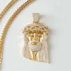 Passer le testeur Sier / 10k Solid Gold Mens Diamond Jesus Piece Moissanite Iced Pendant pour le collier