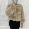 Damen Pelz Kunstpelz Frauen Kunstpelzmantel Herbst Winter Hohe Qualität Flauschiger Kurzmantel Kunstpelzjacke Damen pelzige Mode Tops 231027