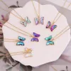 Подвесные ожерелья личности мода Ключица Ожерелье Цепи для женщин -подарков Градиент подарка бабочки с капля