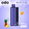 ODO X 8000 Puffs Vape Descartável Puff Vapes Puff Descartável 8000 E-Cigarro Com Tela Inteligente 1000 mAh Recarregável Tipo-C 20 Sabores De Frutas