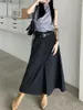 Skirts Alien Kitty Grey Long All Match Women Loose Autumn Gentle Chic Slim 2023 Solid Office Lady Daily High Street Fashion