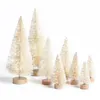 Andra evenemangsfestleveranser 8 -stycken Mini Christmas Tree Sisal Silk Cedar - Dekoration Small Christmas Tree - Gold Silver Blue Green White Festive Tree 231027