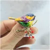 Pins Brooches 2021 Mticolor Bird Brooch Quality Enamel Ainmal New Year Designer Jewelry Gift Pyrrha Drop Delivery Dhrjr