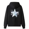 Designer color five-pointed star letter printed long-sleeved hoodie street loose pure cotton hoodie men and women the same