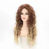 Synthetic Wigs Wig Women's Fashion Chemical Fiber Headcover with Gold Partial Split Long Roll Hair Water Ripple Multi Color Option