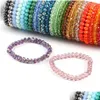 Bärade handgjorda kvinnor 6mm strass Österrike kristallsträngar runt glaspärlor stretch armband femme armband armband kvinnor flicka wra dhvhx