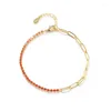 Lien Bracelets Uilz simple rangée chaîne épaisse mode coloré rond Zircon Bracelet pour les femmes