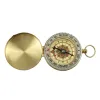 Gold Color Outdoor Gadgets Portable Compass Camping Hiking Pocket Brass Copper Luminous Compass Navigation with Noctilucence Displa ZZ